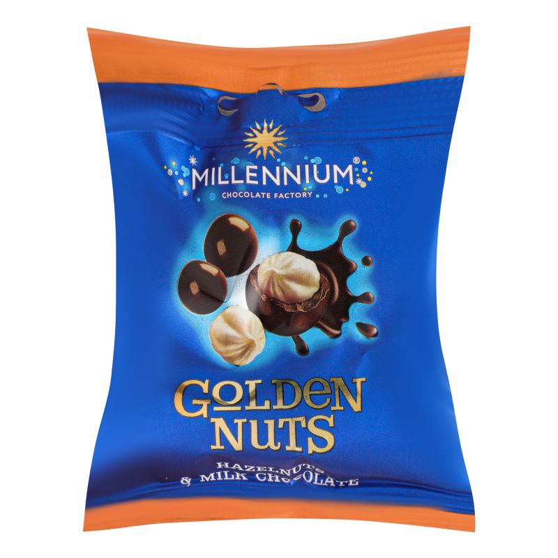 Драже Millennium Golden Nut фундук у молочному шоколаді 50г